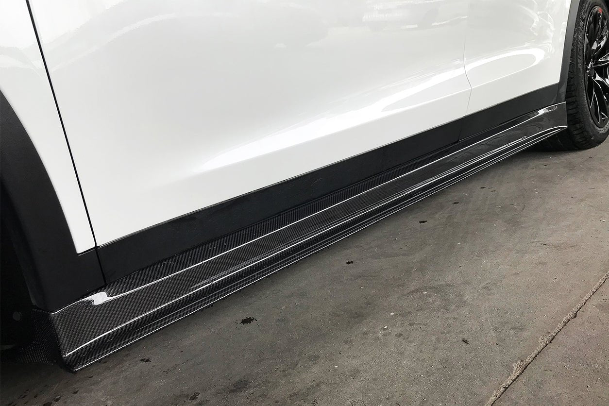 2016 - 2021 Tesla Model X SUV RZS Style Carbon Fiber Side Skirts